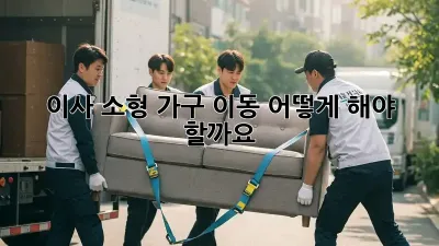 이사 소형 가구 이동, 어떻게 해야 할까요?