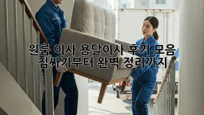 원룸 이사, 용달이사 후기 모음: 짐싸기부터 완벽 정리까지!